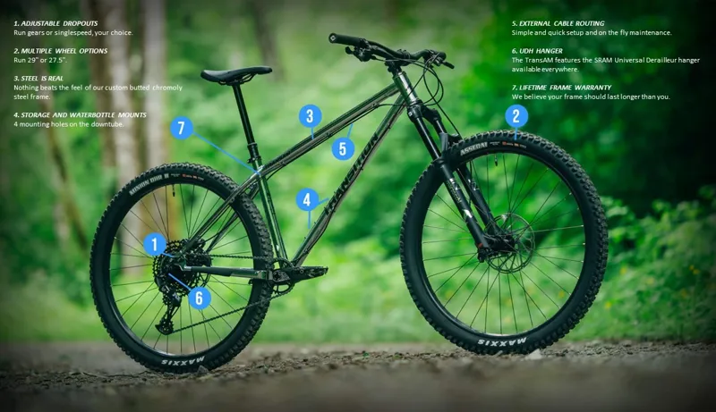 Transition TransAm Steel Hardtail MTB Frameset Chrome-11